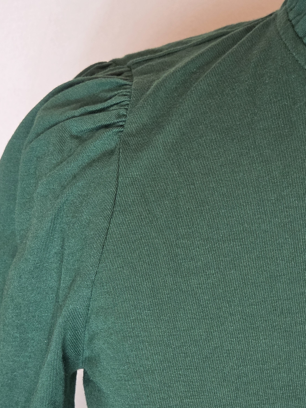 Boden Ruffle Long Sleeve Top Size 0 NWT Emerald Green Jersey Minimalist Frill - Picture 3 of 13